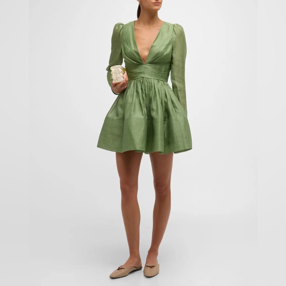 Zimmermann Green Long Sleeve Dress